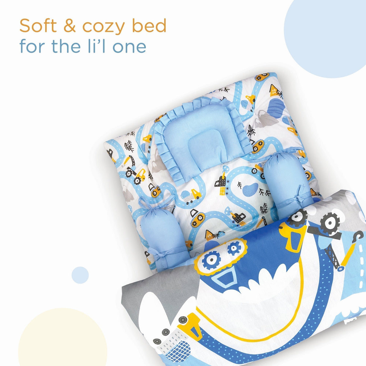 Transport 5 Piece Cotton Baby Bedding Gadda Set For Kids