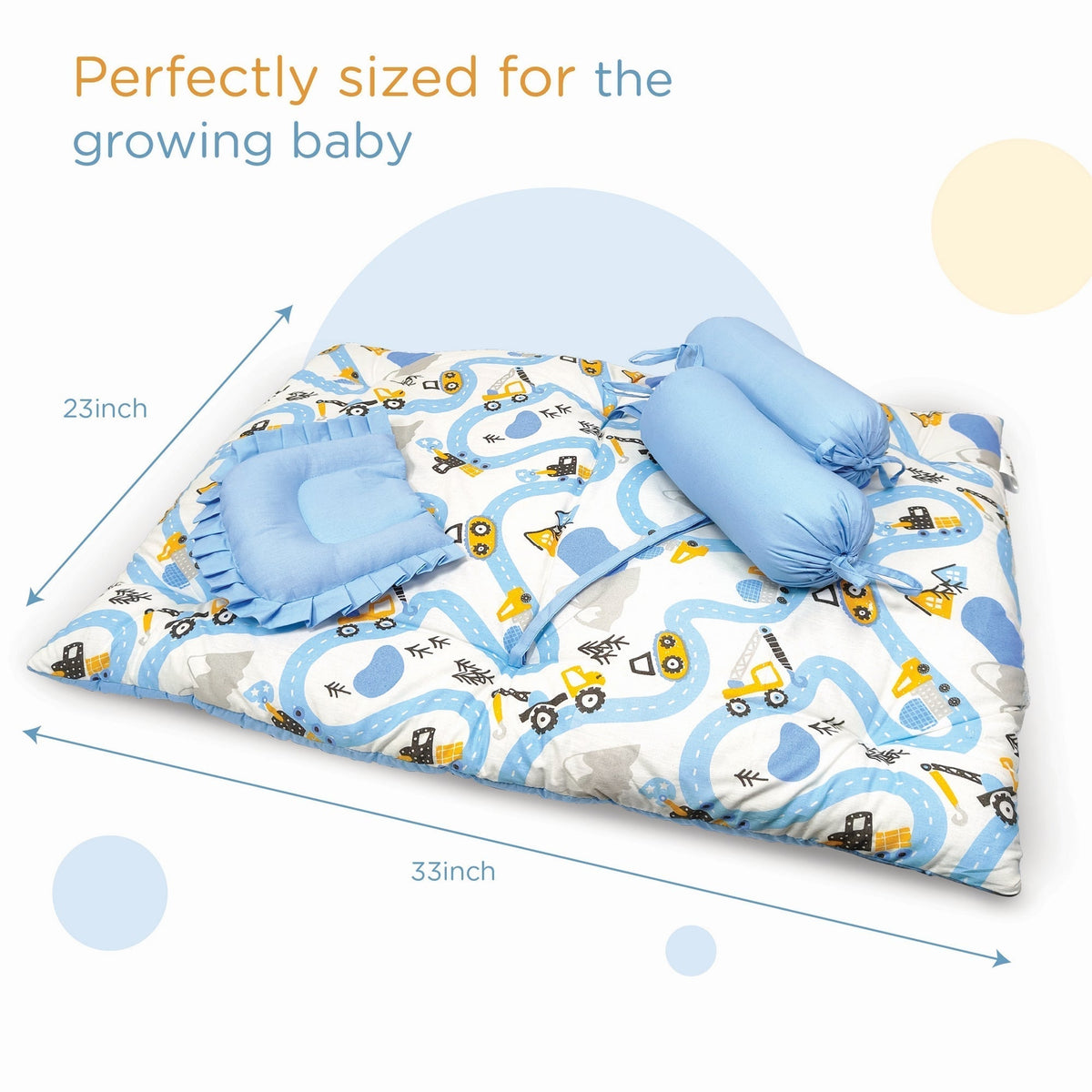 Transport 5 Piece Cotton Baby Bedding Gadda Set For Kids