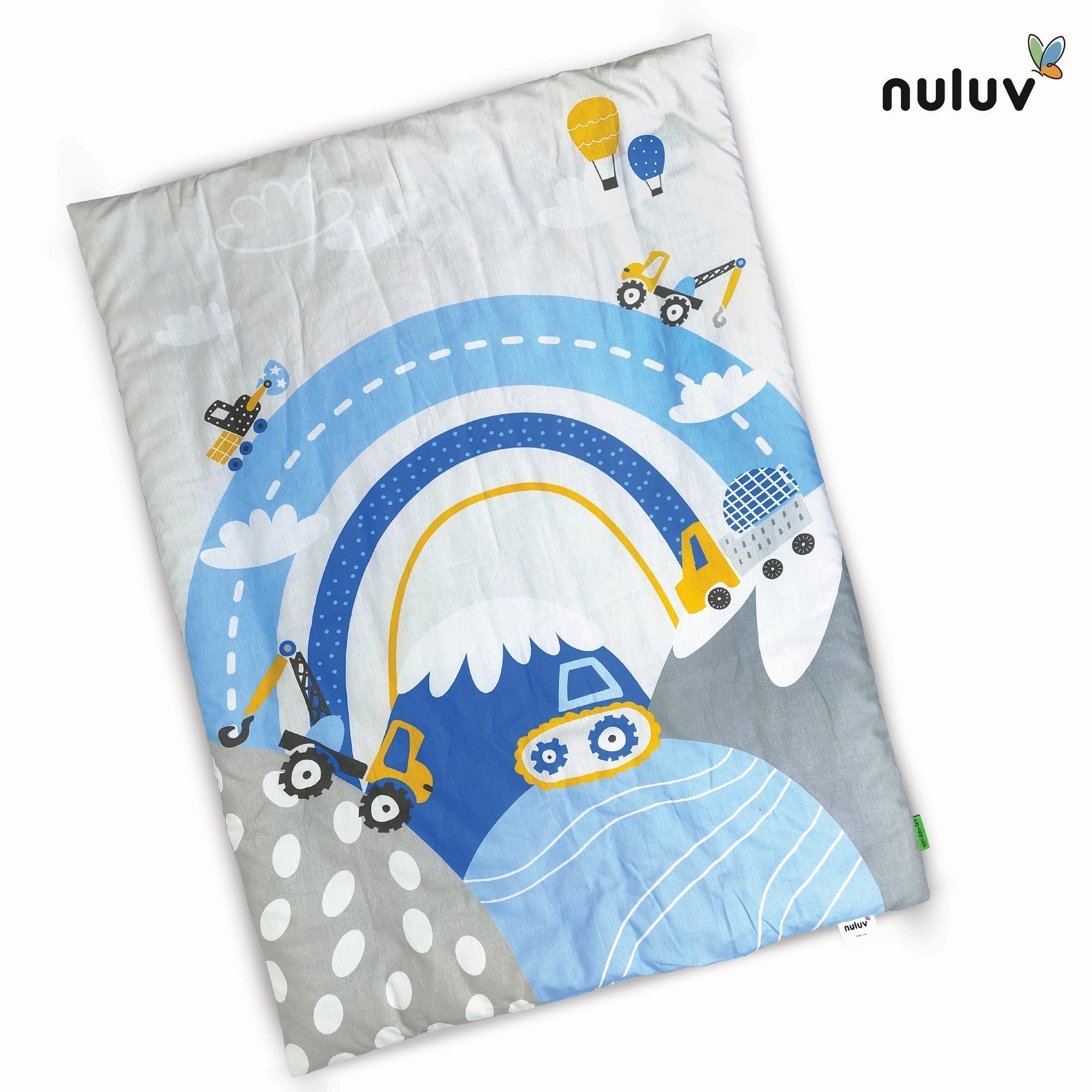White Transport Cotton Quilt Nightsuit Set For Kids