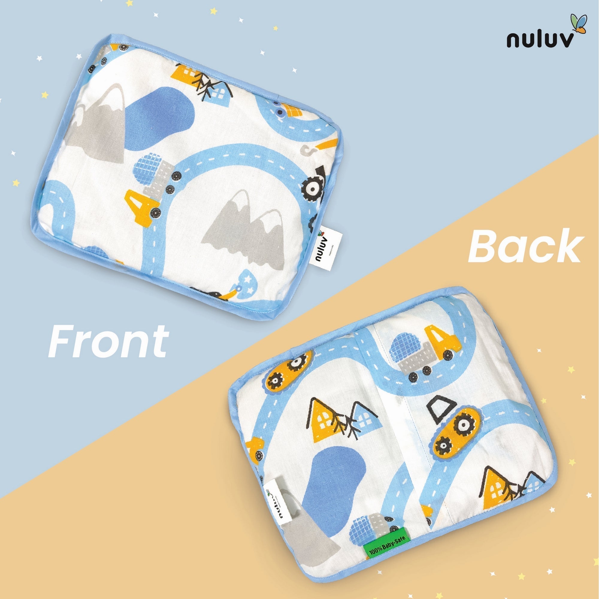 Transport 100% Cotton Rai Mustard Seed Baby Pillow For Newborns