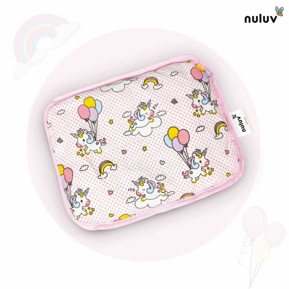 Unicorn Printed Cotton Rai Pillow For Babies