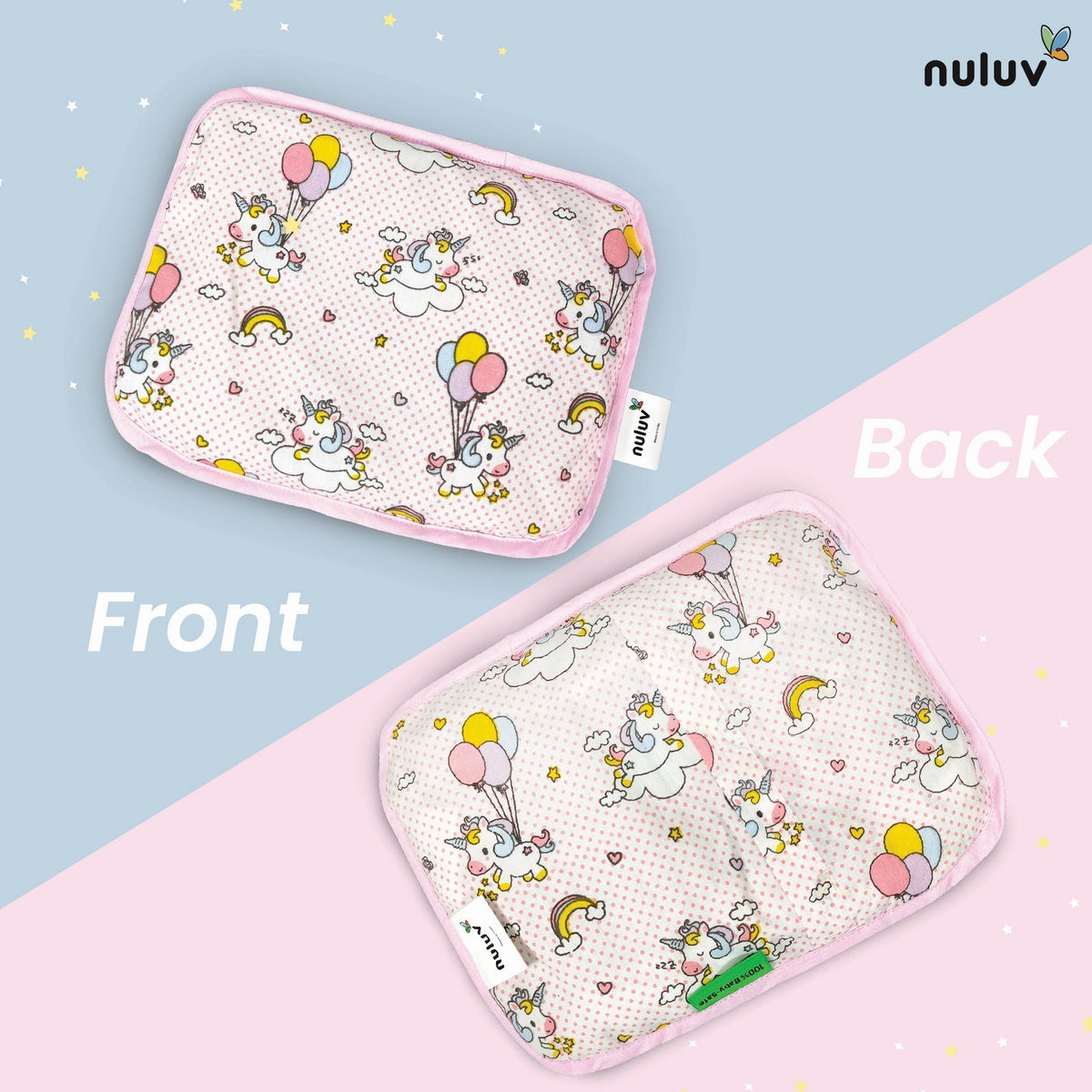 Unicorn Printed Cotton Rai Pillow For Babies