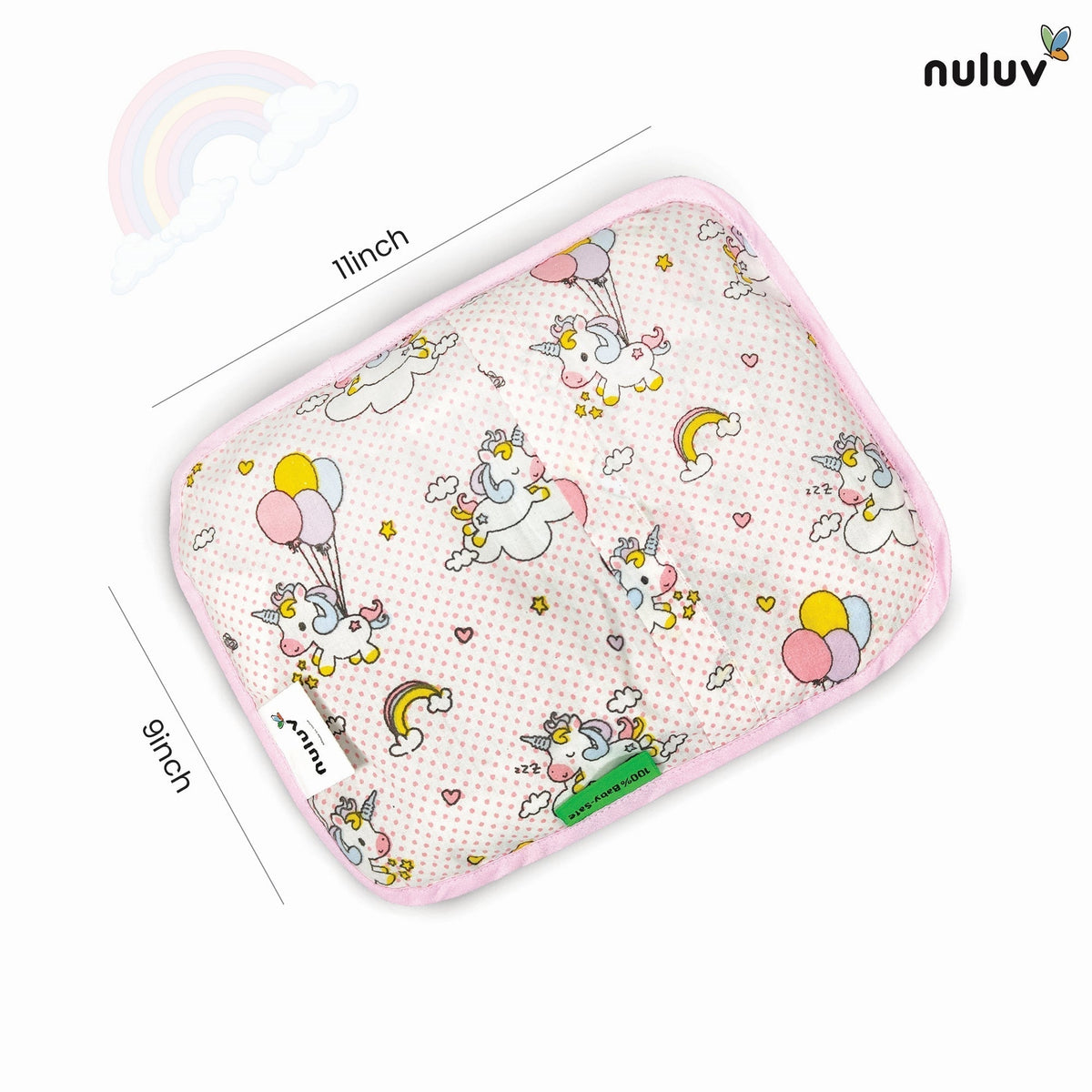 Unicorn Printed Cotton Rai Pillow For Babies