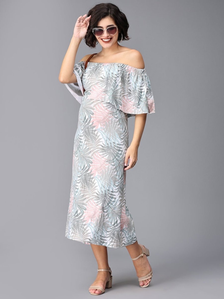 Oasis Tropical Maternity and Nursing Dress White