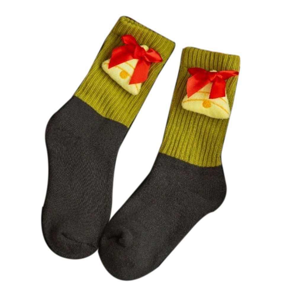Little Surprise Box Olive Green 3D Christmas Tree Socks For Kids