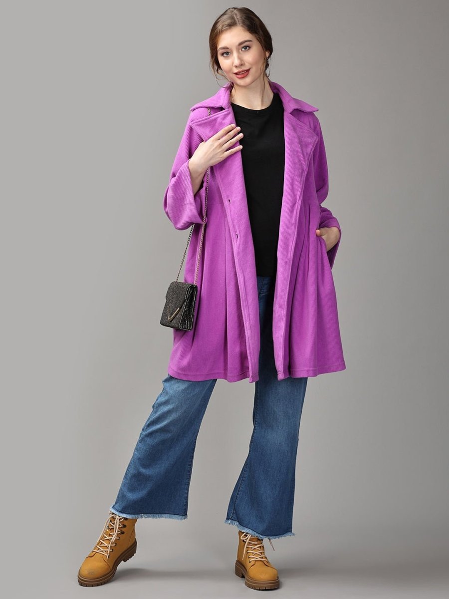 One Heck of a Color Maternity Trench Coat Lavender