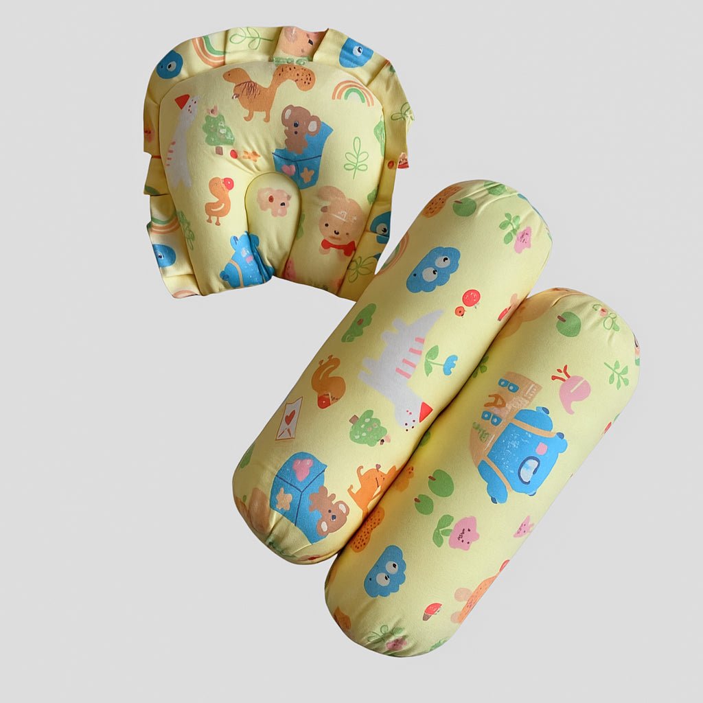 Oranges & Lemons Yellow Cotton Bedding Gadda Set For Babies