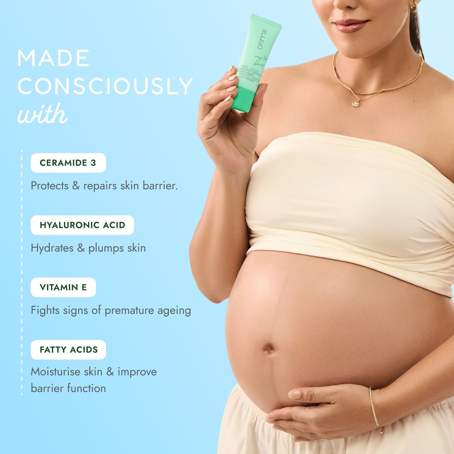 Orimii Babysoft Ceramide Moisturiser Hydrating Pregnancy Safe Skin Repair 50ml