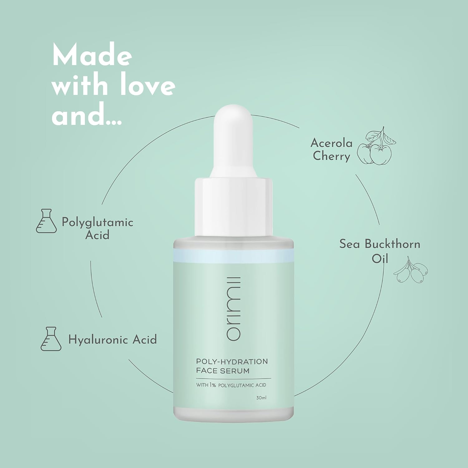 Orimii Poly Hydration Face Serum Hyaluronic Acid Pregnancy Safe 30ml