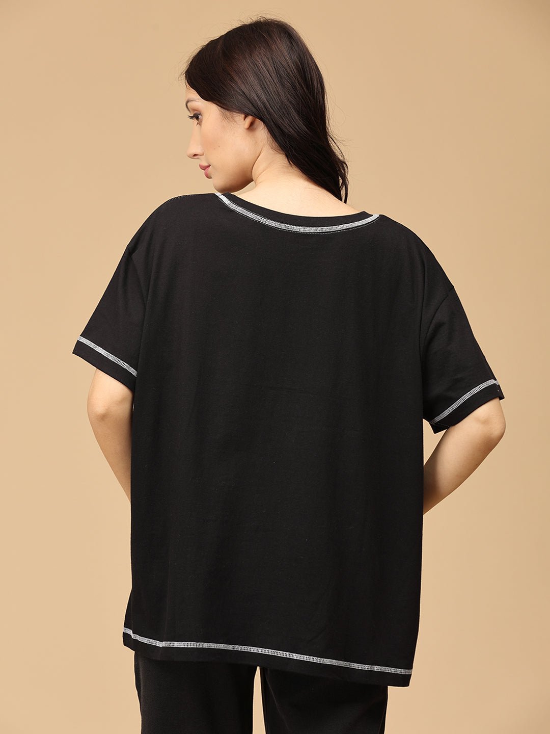 Out of Stock Oversized Maternity and Nursing T shirt Black