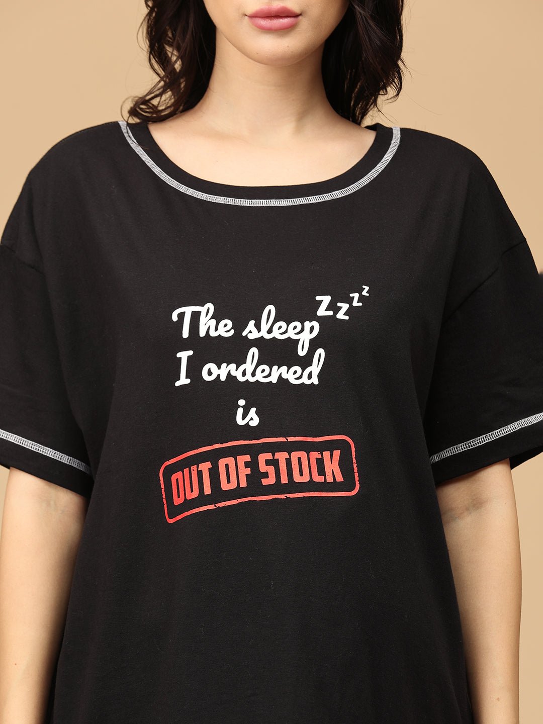 Out of Stock Oversized Maternity and Nursing T shirt Black