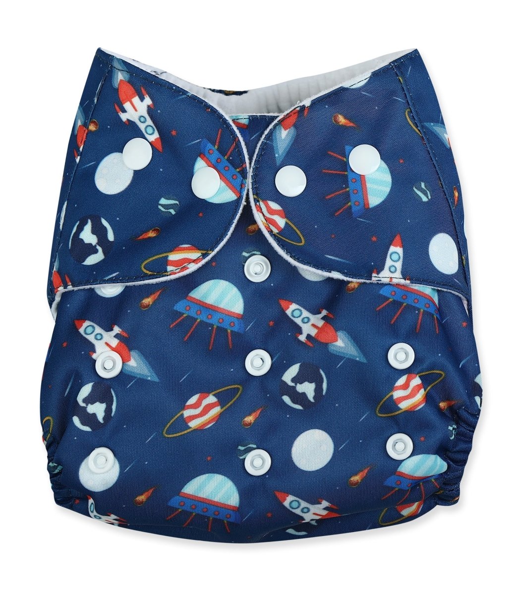 Outer Space Multicolour Reusable Cloth Diaper For Babies