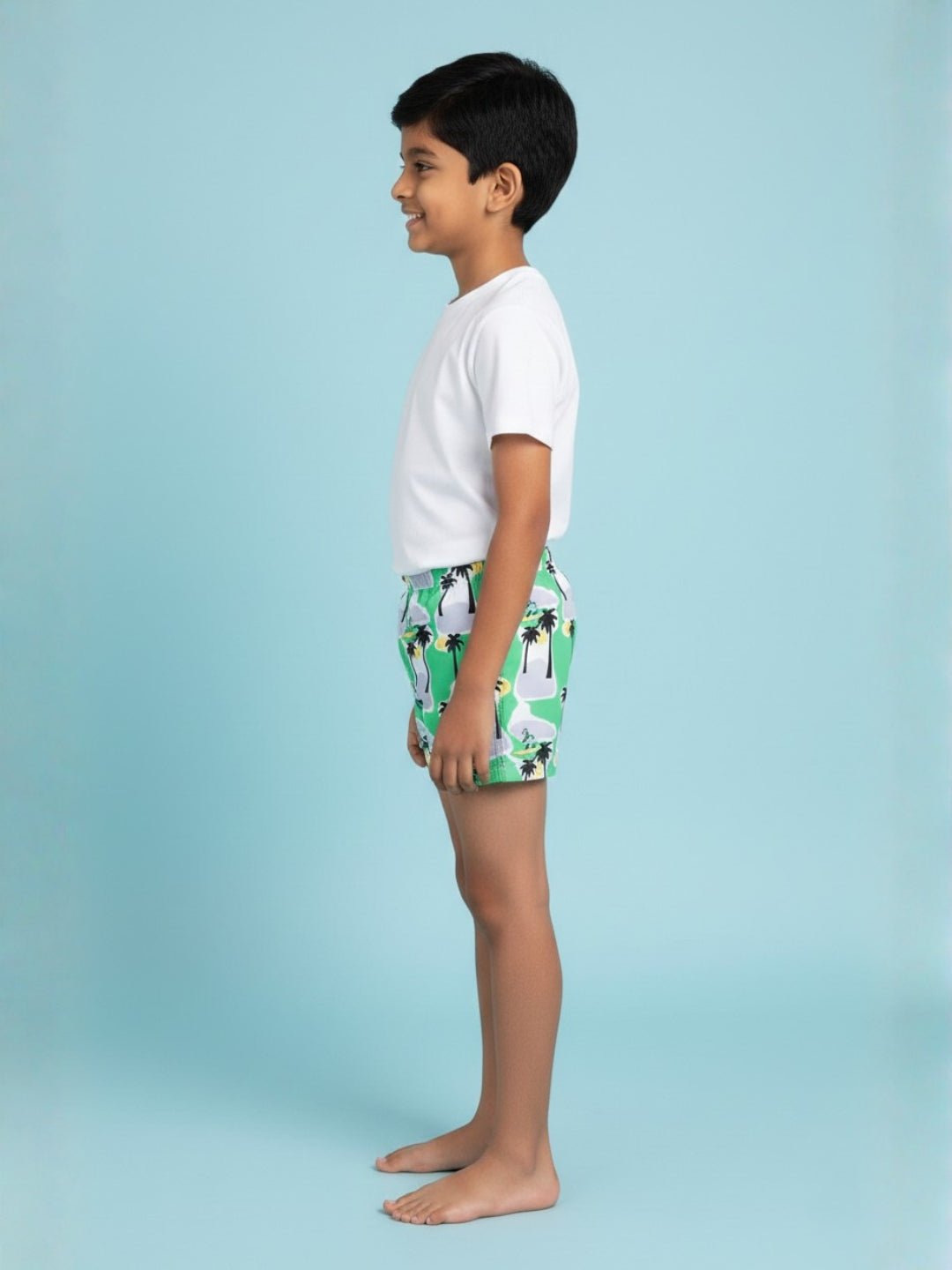 Palm Paradise Palm Tree Print Boys Swim Shorts