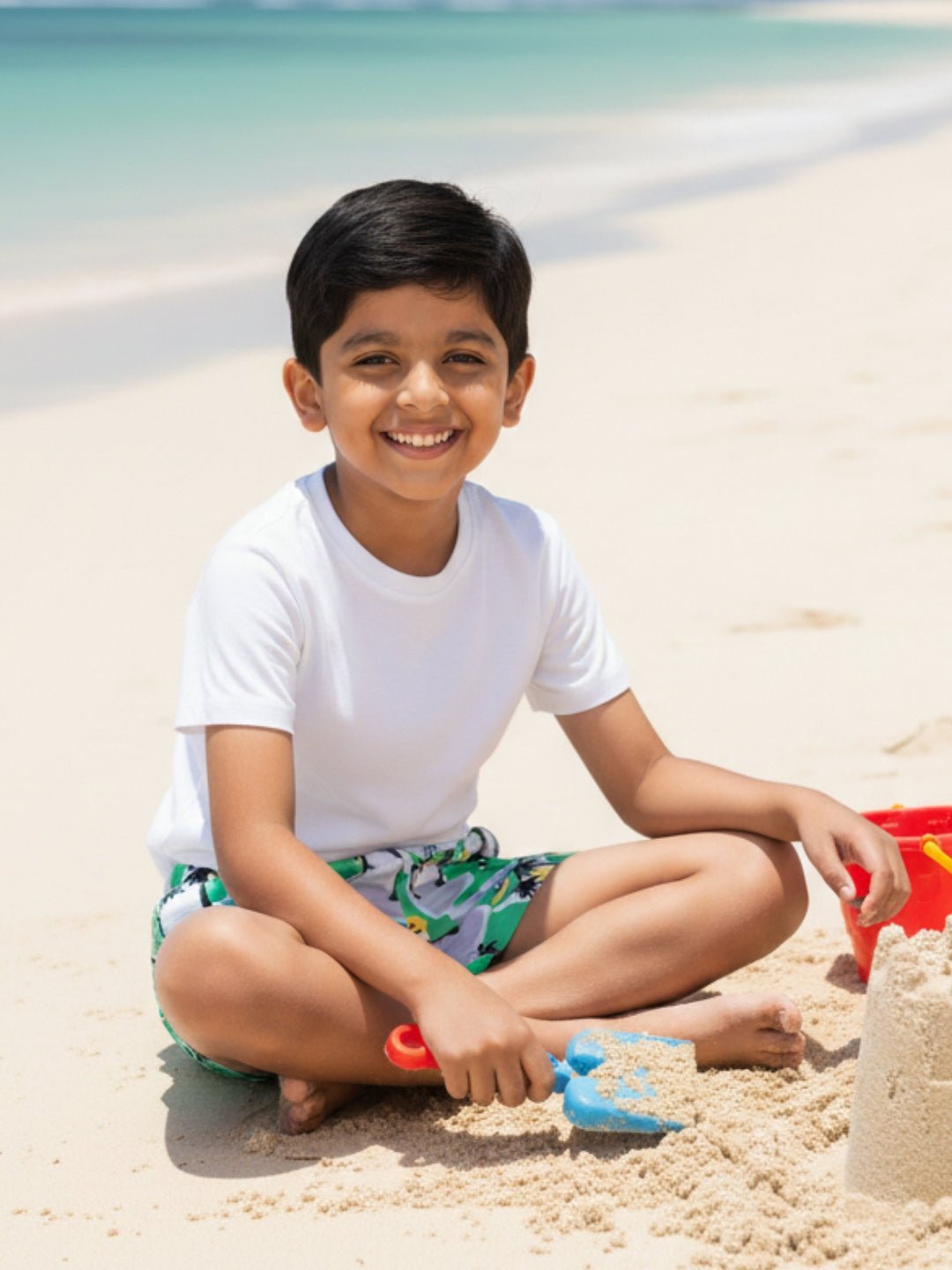 Palm Paradise Palm Tree Print Boys Swim Shorts