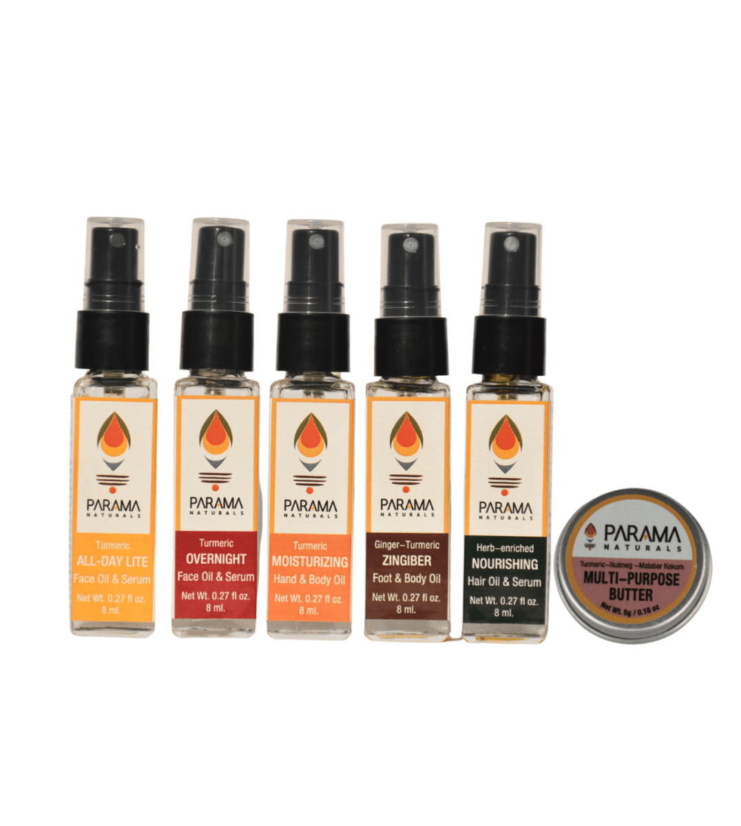 Parama Naturals Turmeric Carry-Along Starter Kit On-The-Go Collection 48ml 0.35lb