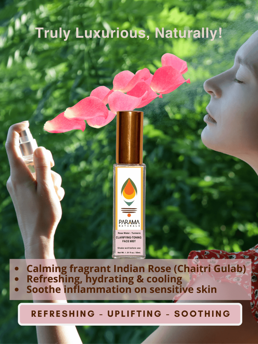 Parama Naturals Turmeric Rose Water Face Mist Clarifying & Toning 100ml 0.22lb