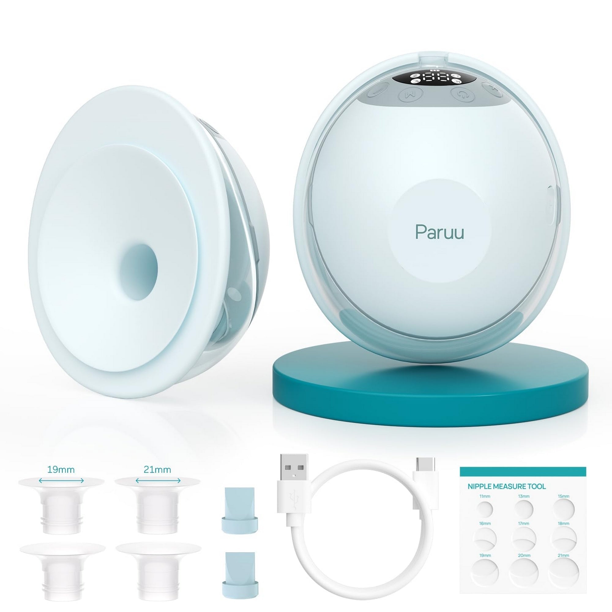 Paruu P20 Double Breast Pump Hands Free Wearable Portable 1.96lb