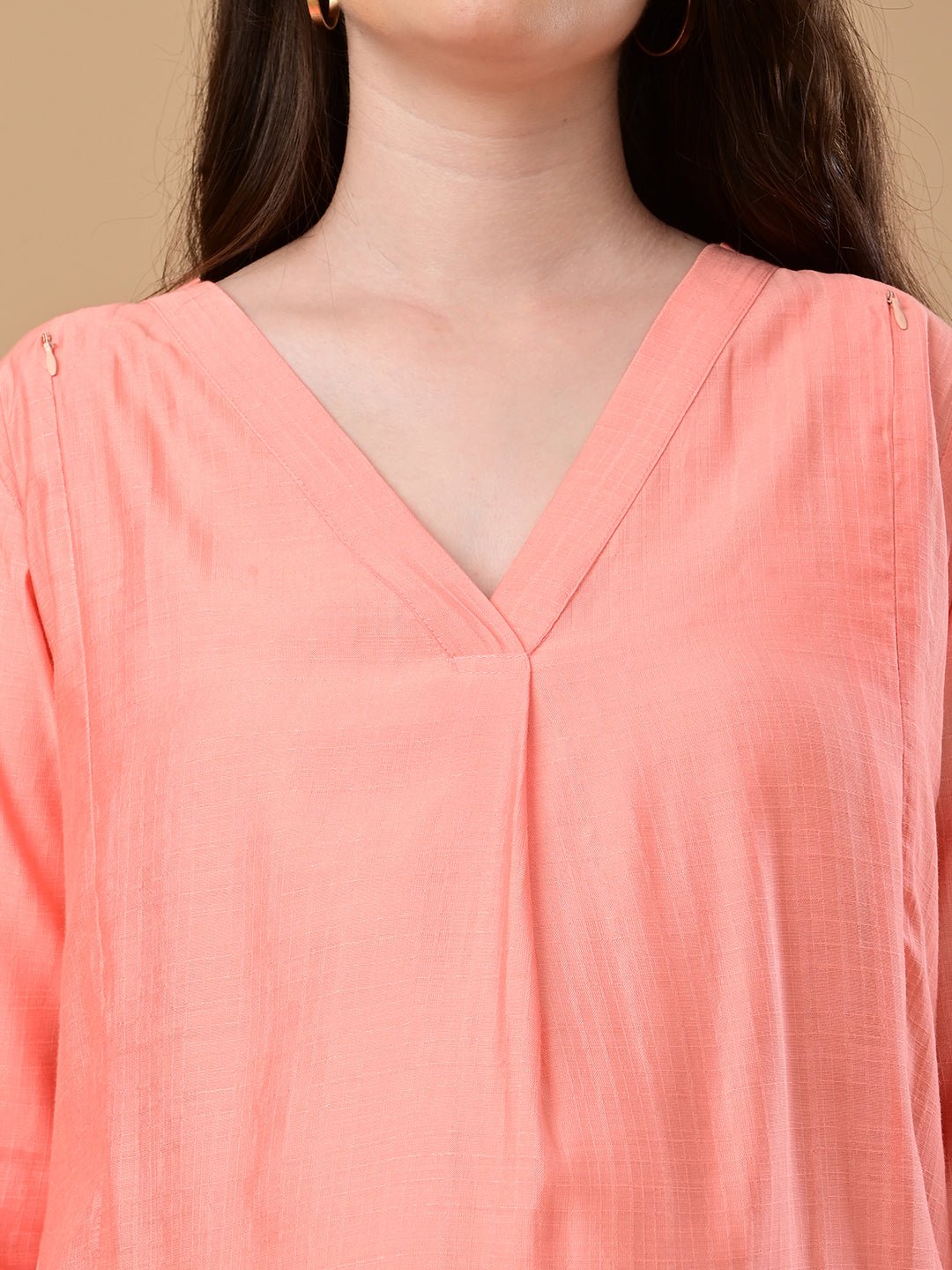 Peach Pop Maternity and Nursing Co Ord Set Peach