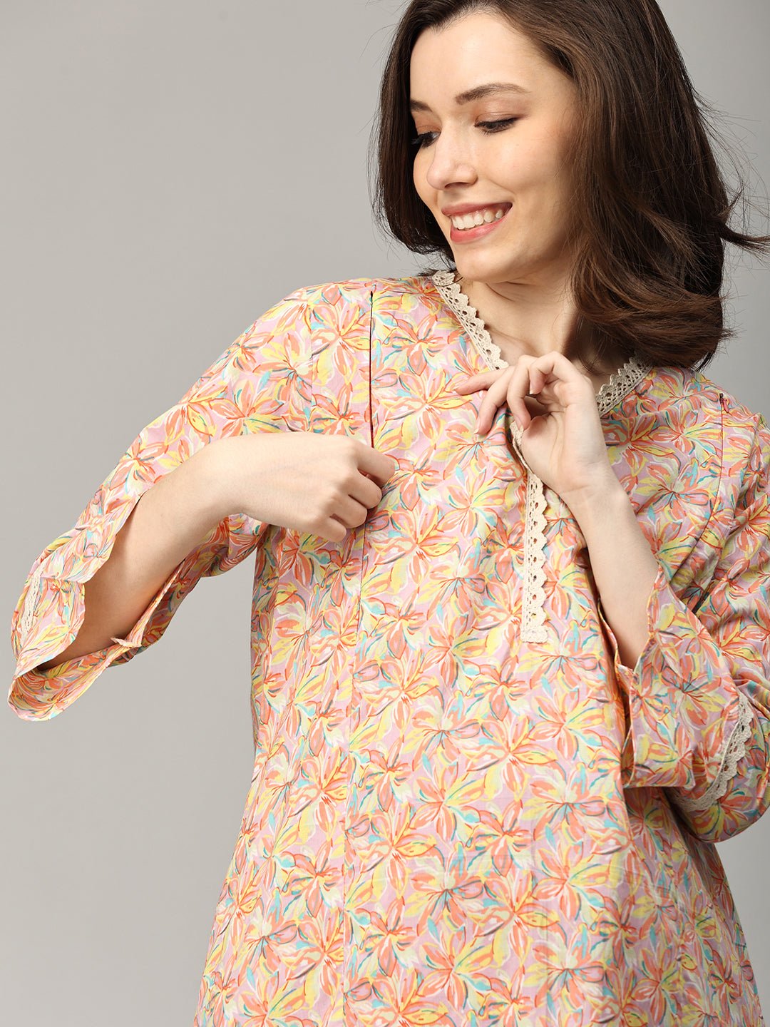 Peachin' It Maternity and Nursing Co Ord Set Multi