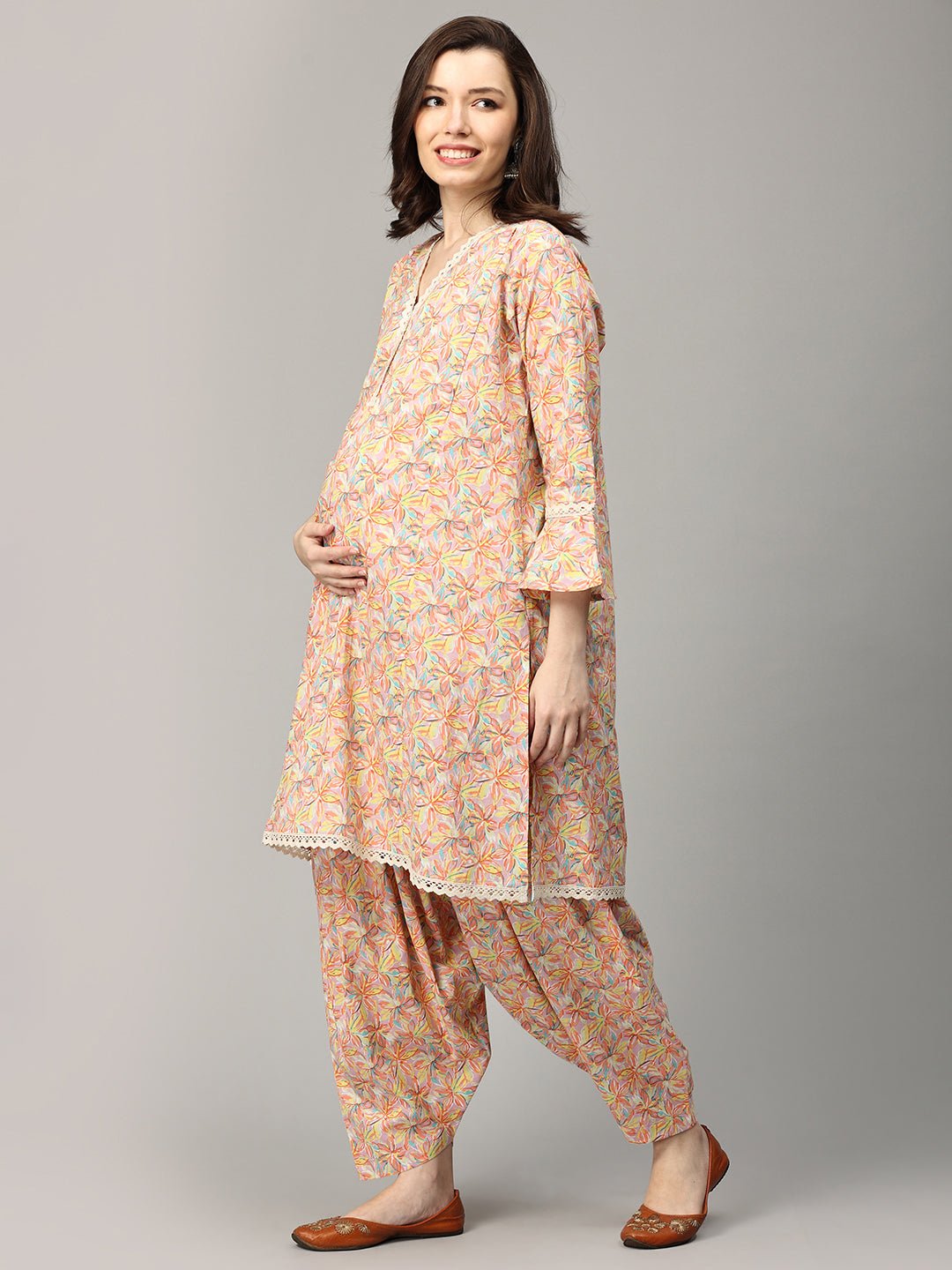 Peachin' It Maternity and Nursing Co Ord Set Multi