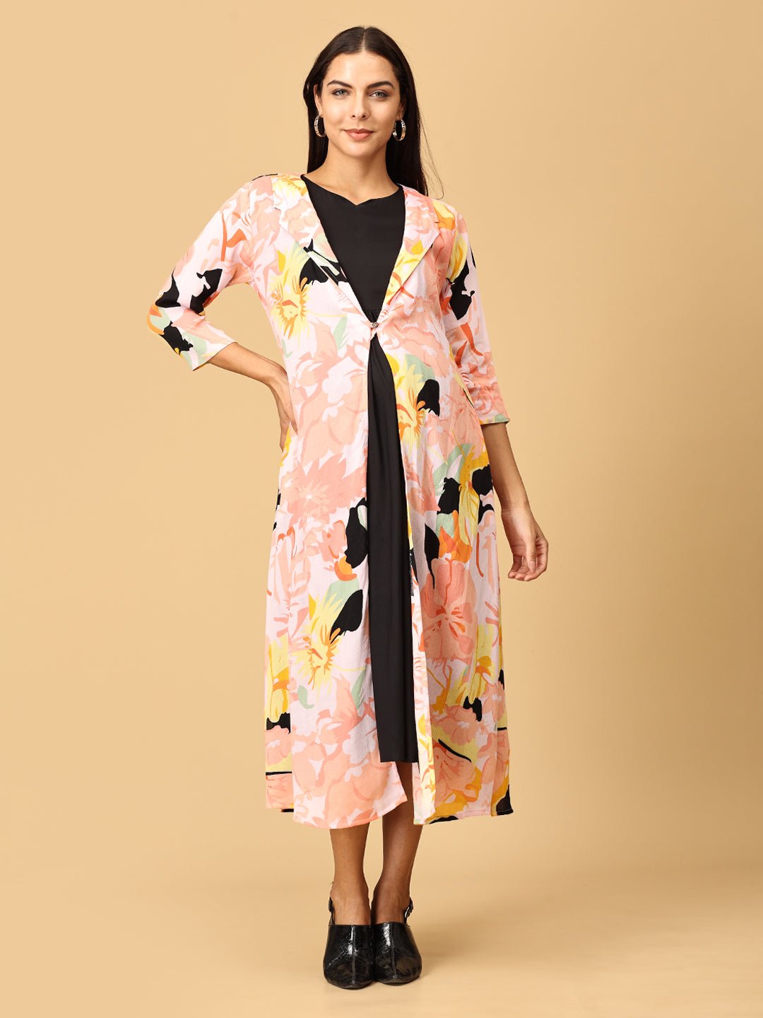 Peony Perfection Maternity and Nursing Shacket Dress Multi