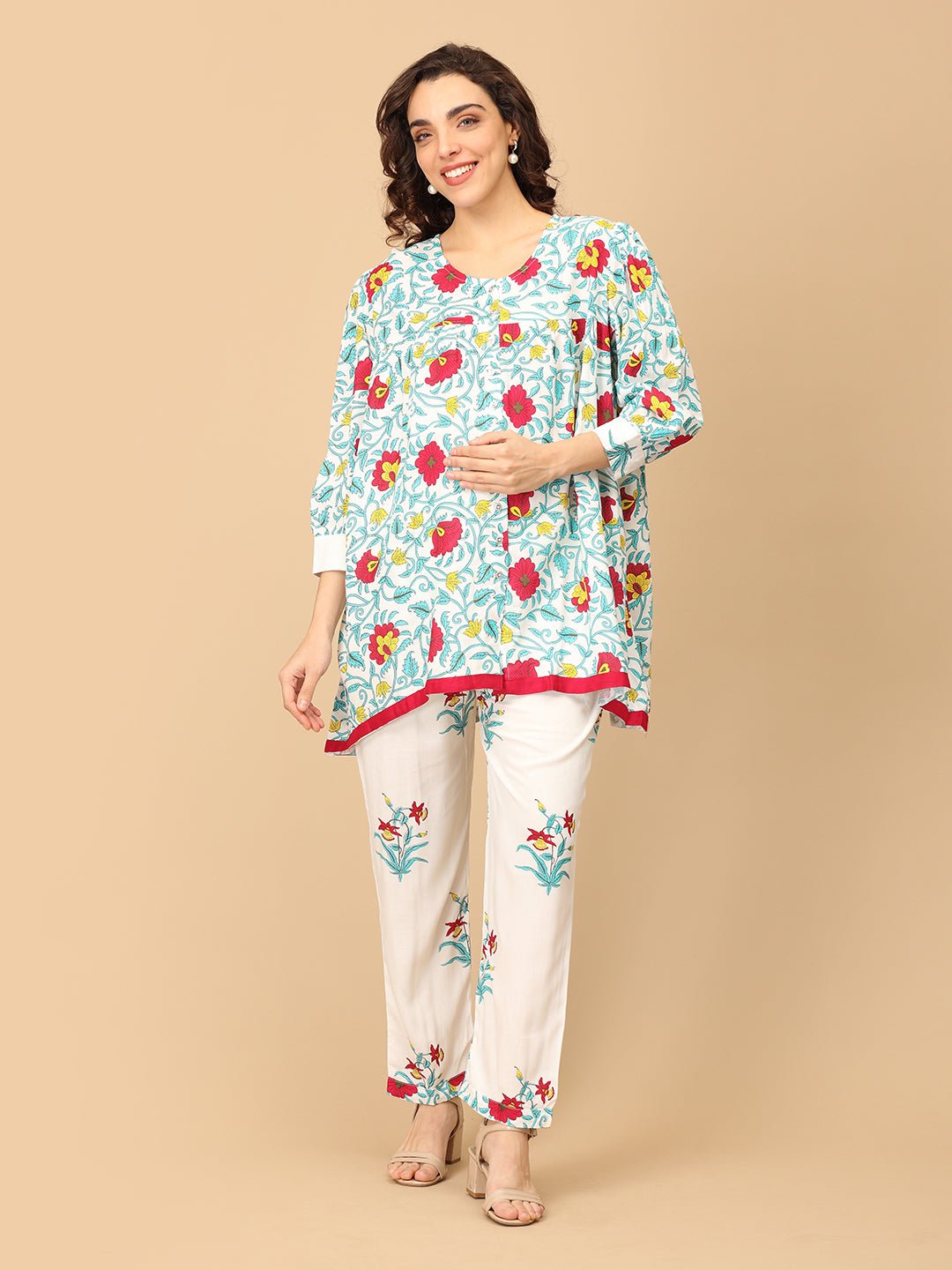 Petal & Pulse Maternity and Nursing Co Ord Set Multi