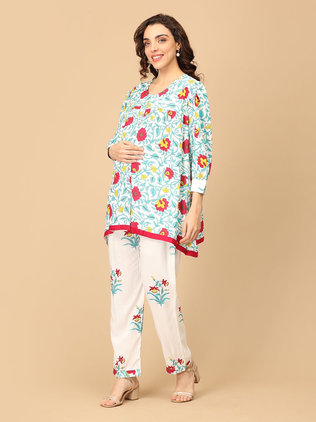 Petal & Pulse Maternity and Nursing Co Ord Set Multi
