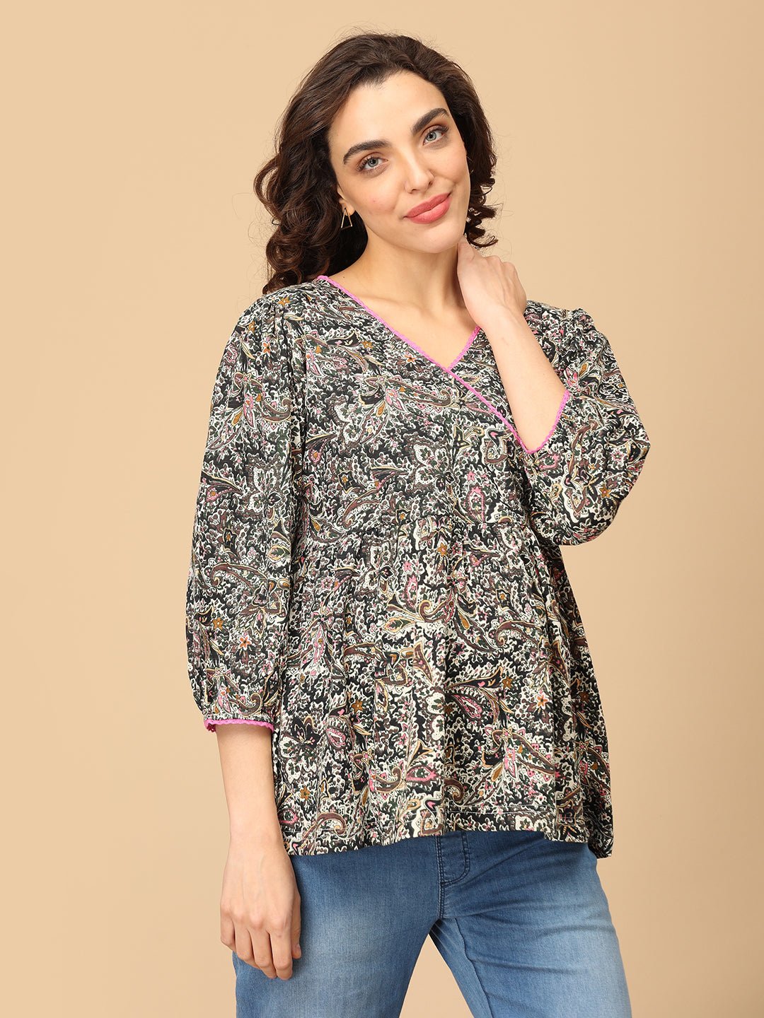 Pigment Pranks Maternity and Nursing Top Multi