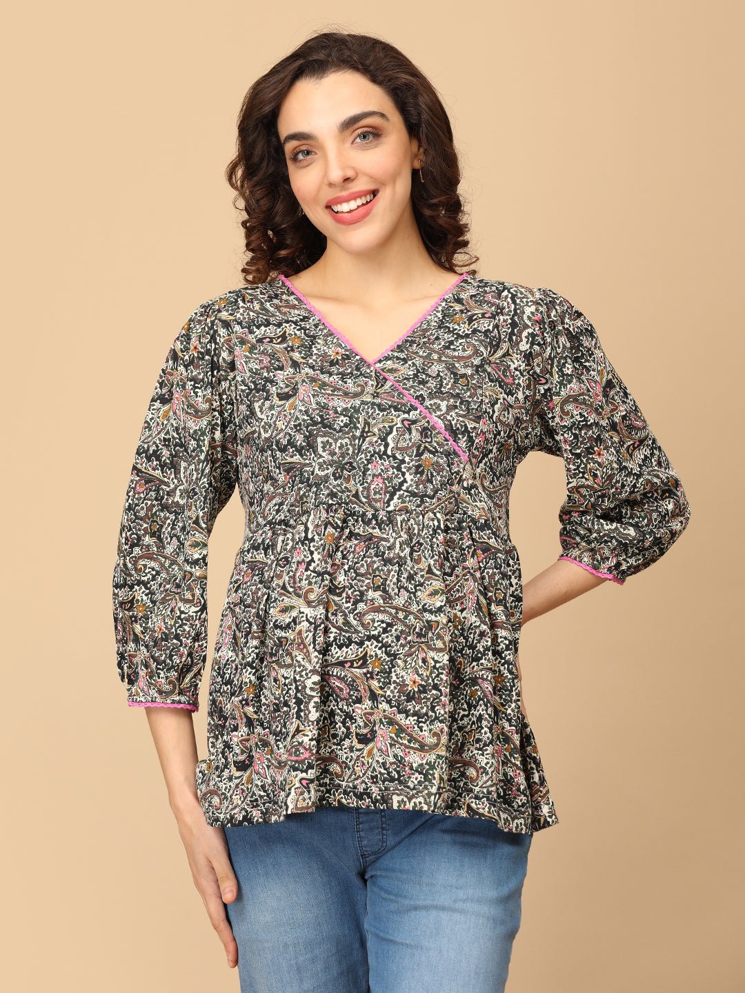 Pigment Pranks Maternity and Nursing Top Multi