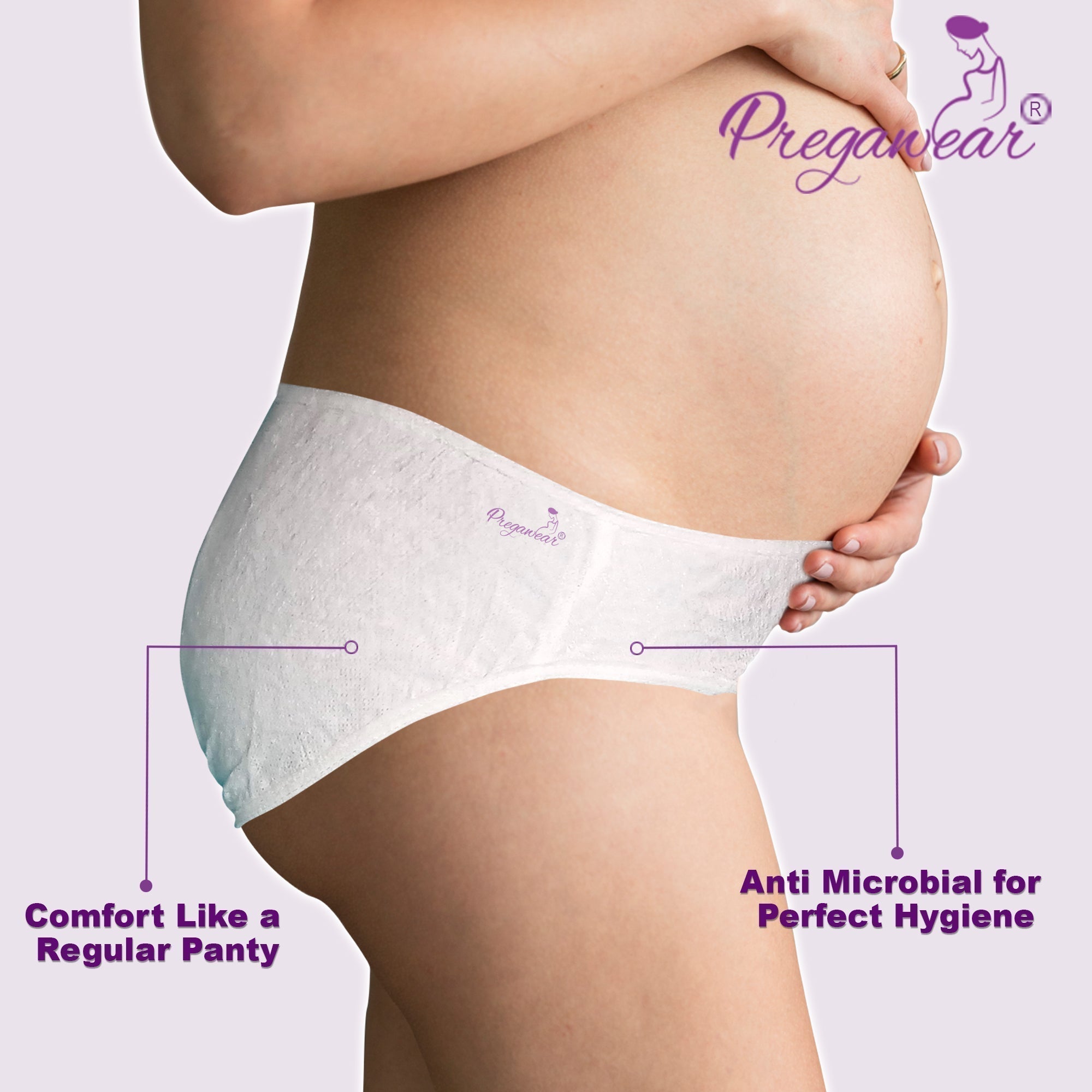 White Square Pregawear Disposable Maternity Lochia Panty White