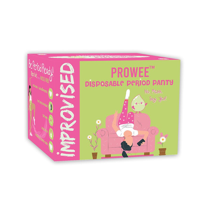 White Square Prowee Disposable Women Period Panty Leak-Proof Heavy Flow 5-Pack