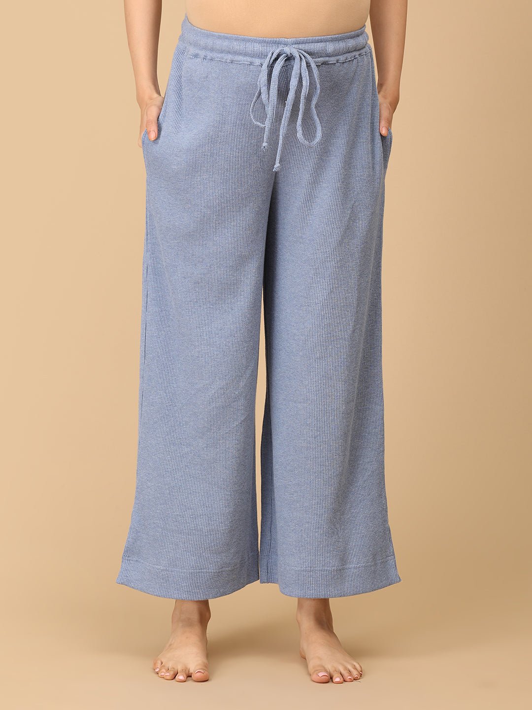 Quiet Hour Waffle Maternity Culottes Pants Blue