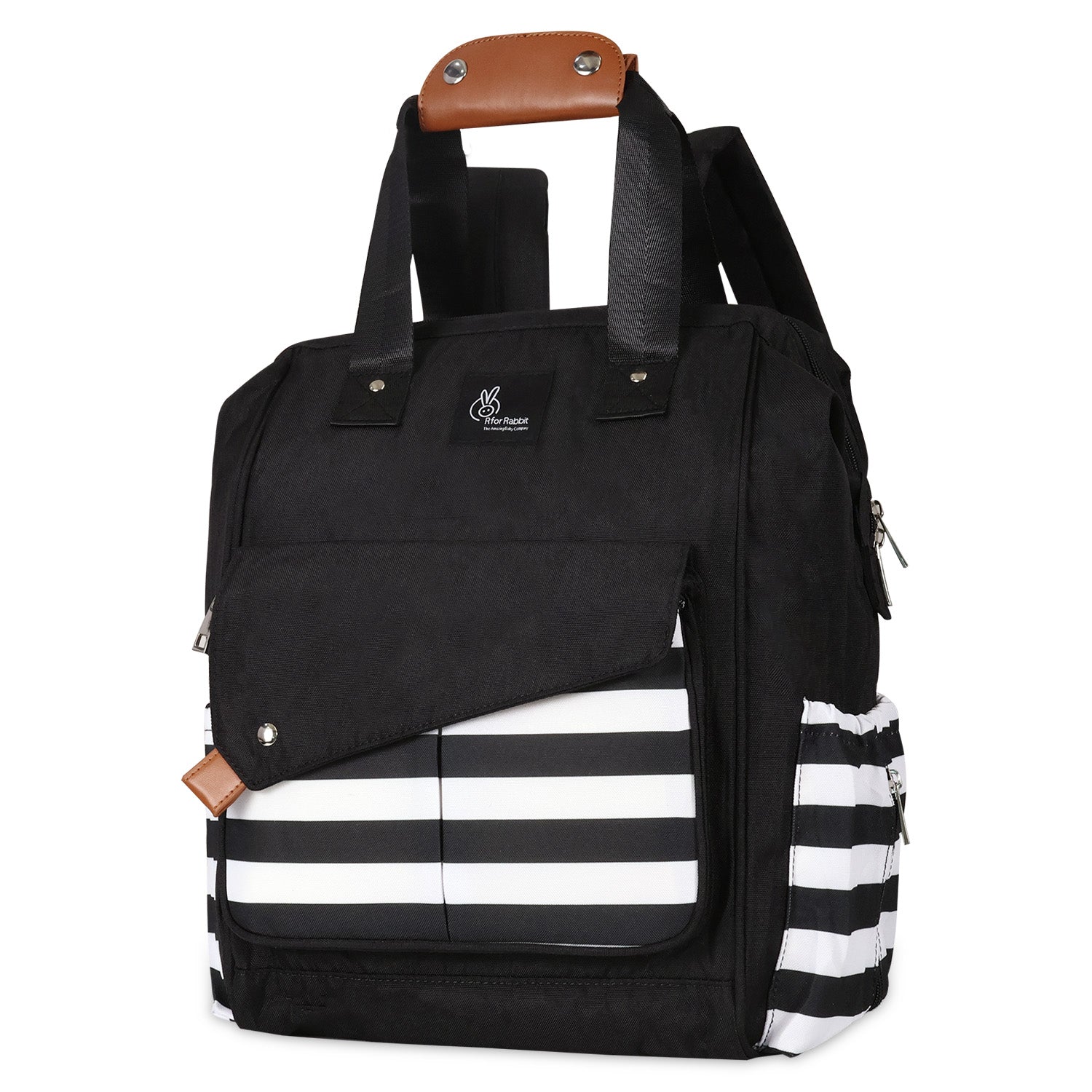 R for Rabbit Caramello Delight Black White Diaper Bag Backpack