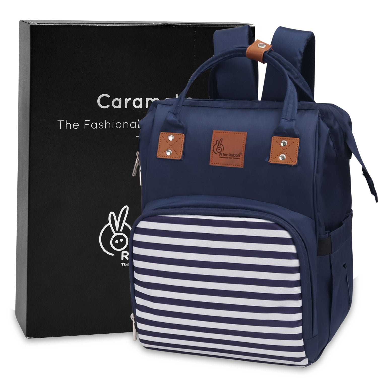 R For Rabbit Caramello Regal Diaper Bag Stripes 11x9x15in 1.32lb