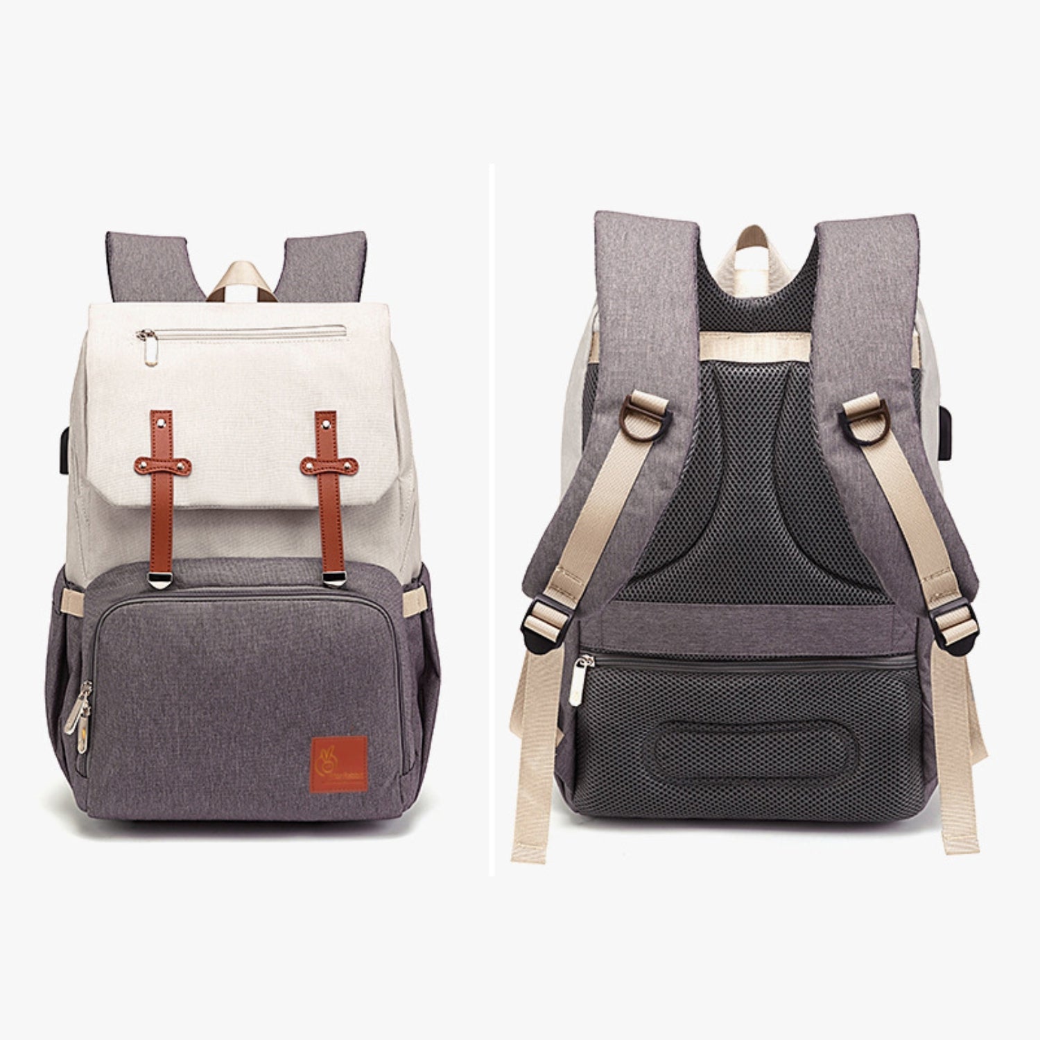 R For Rabbit Caramello Smart Diaper Bag Beige Brown 17.32x10.63x7.87in 2.2lb