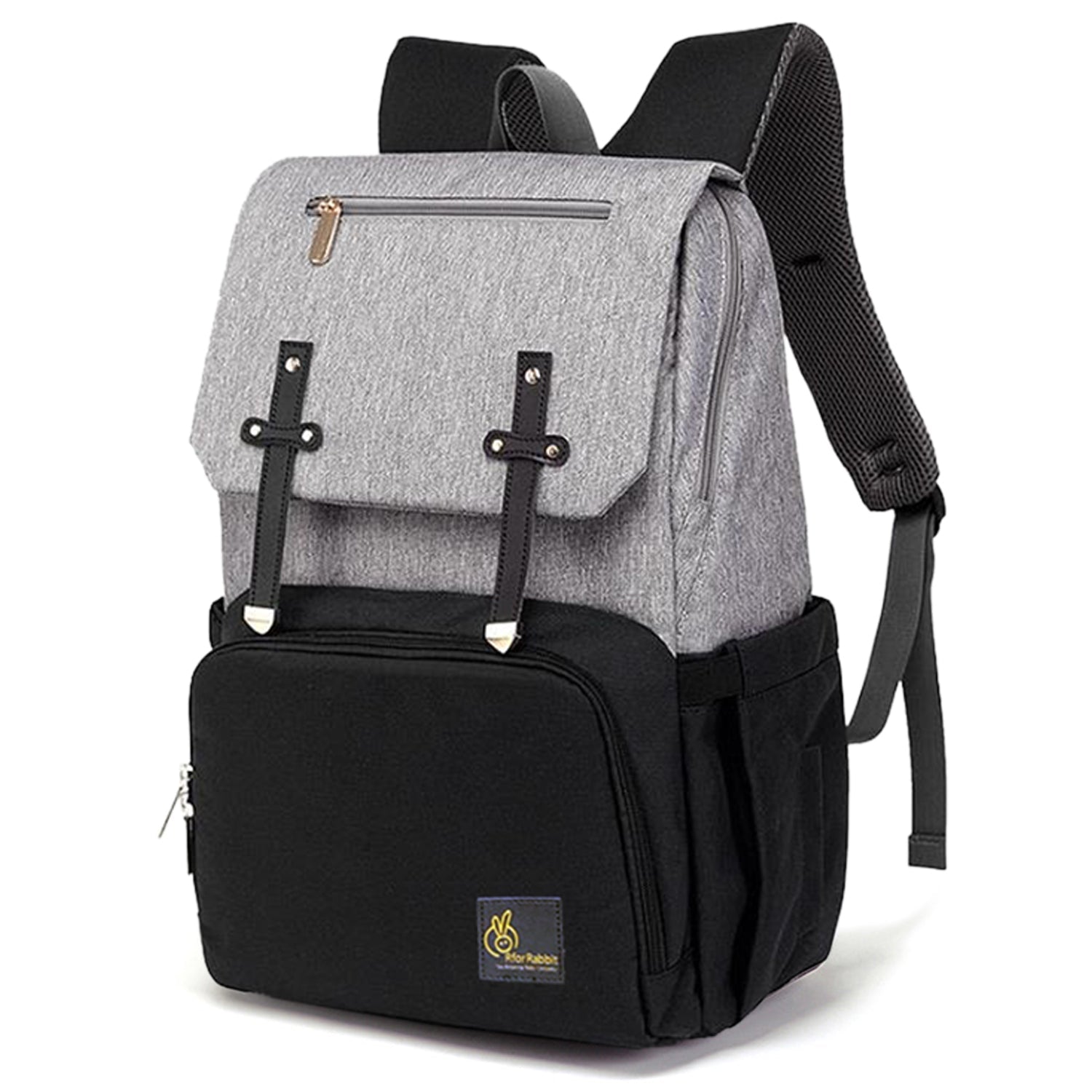 R For Rabbit Caramello Smart Diaper Bag Grey Black 17.32x10.63x7.87in 2.2lb