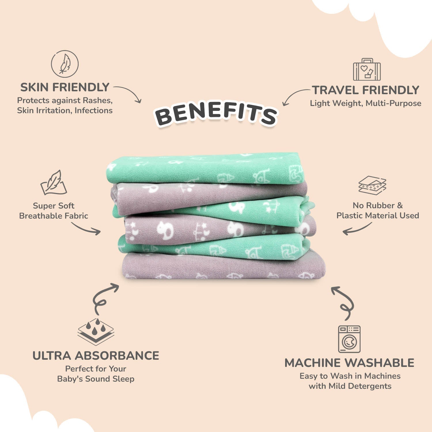 R For Rabbit Dry Nap Ultra Sheets Breathable Absorbent Green 0.46lb