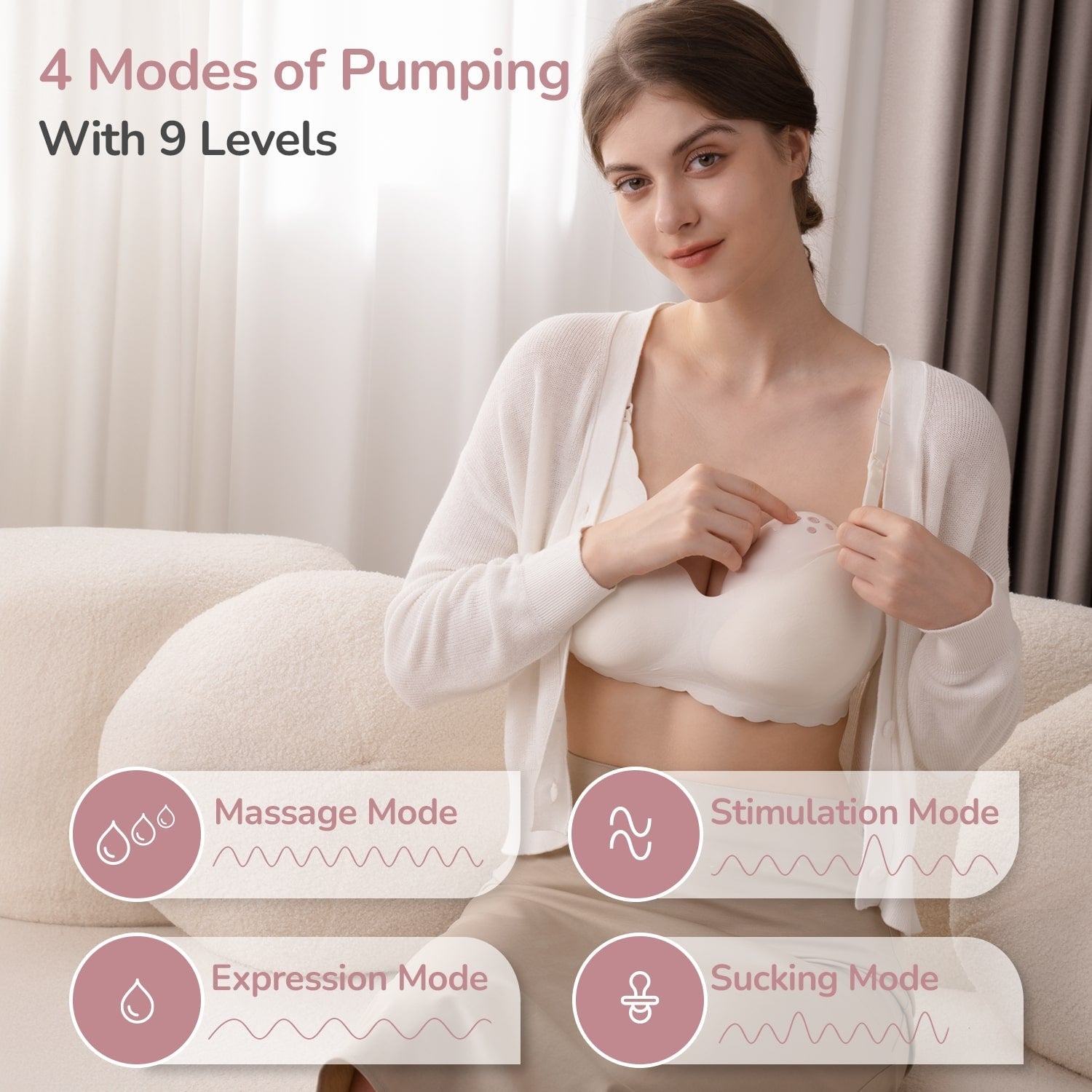 R For Rabbit First Feed Flexi Wearable Breast Pump Pink 120ml 0.55lb