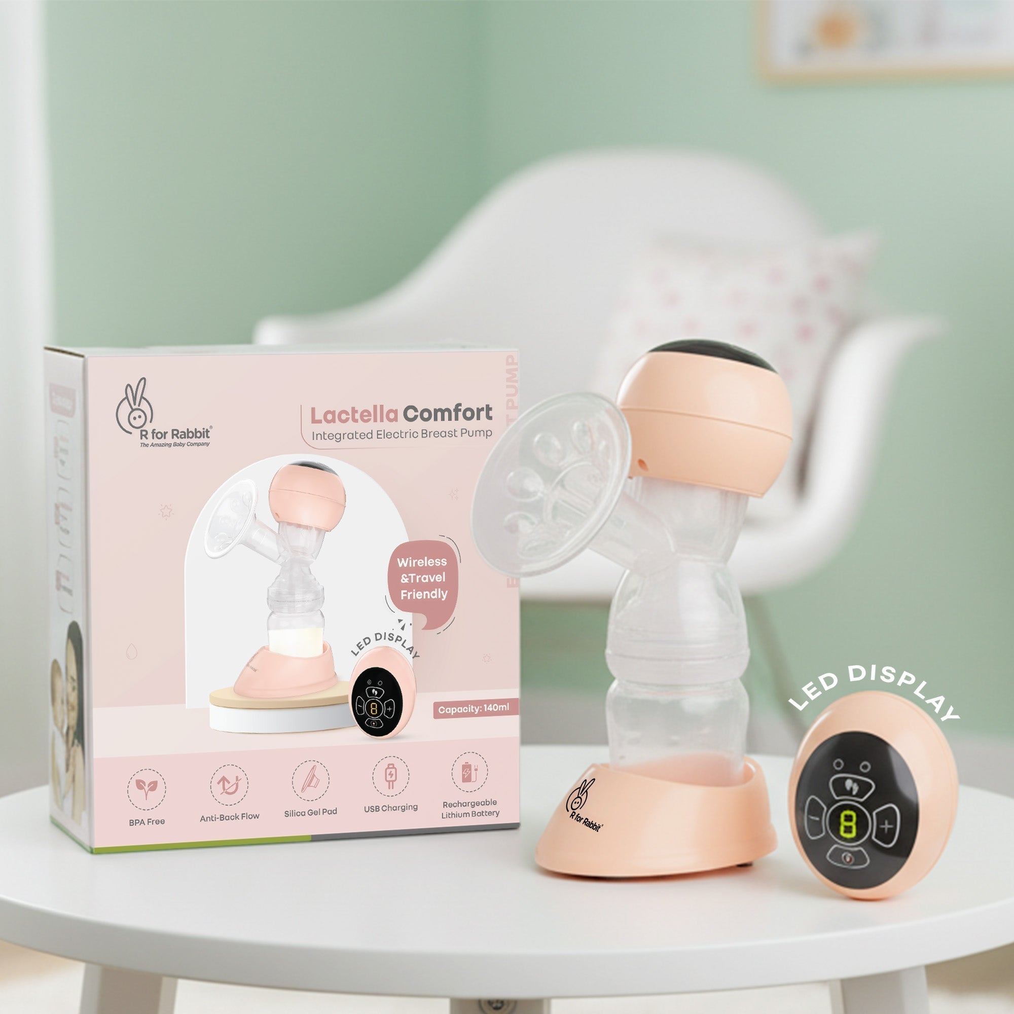 R For Rabbit Lactella Comfort Breast Pump Dual Modes 9 Levels 0.73lb