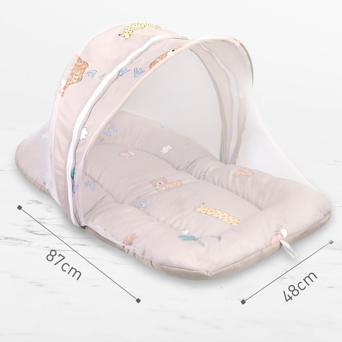 Snuggy Safari 100% Cotton Tan Brown Portable Bed For Babies