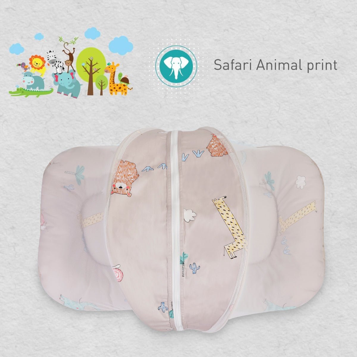Snuggy Safari 100% Cotton Tan Brown Portable Bed For Babies