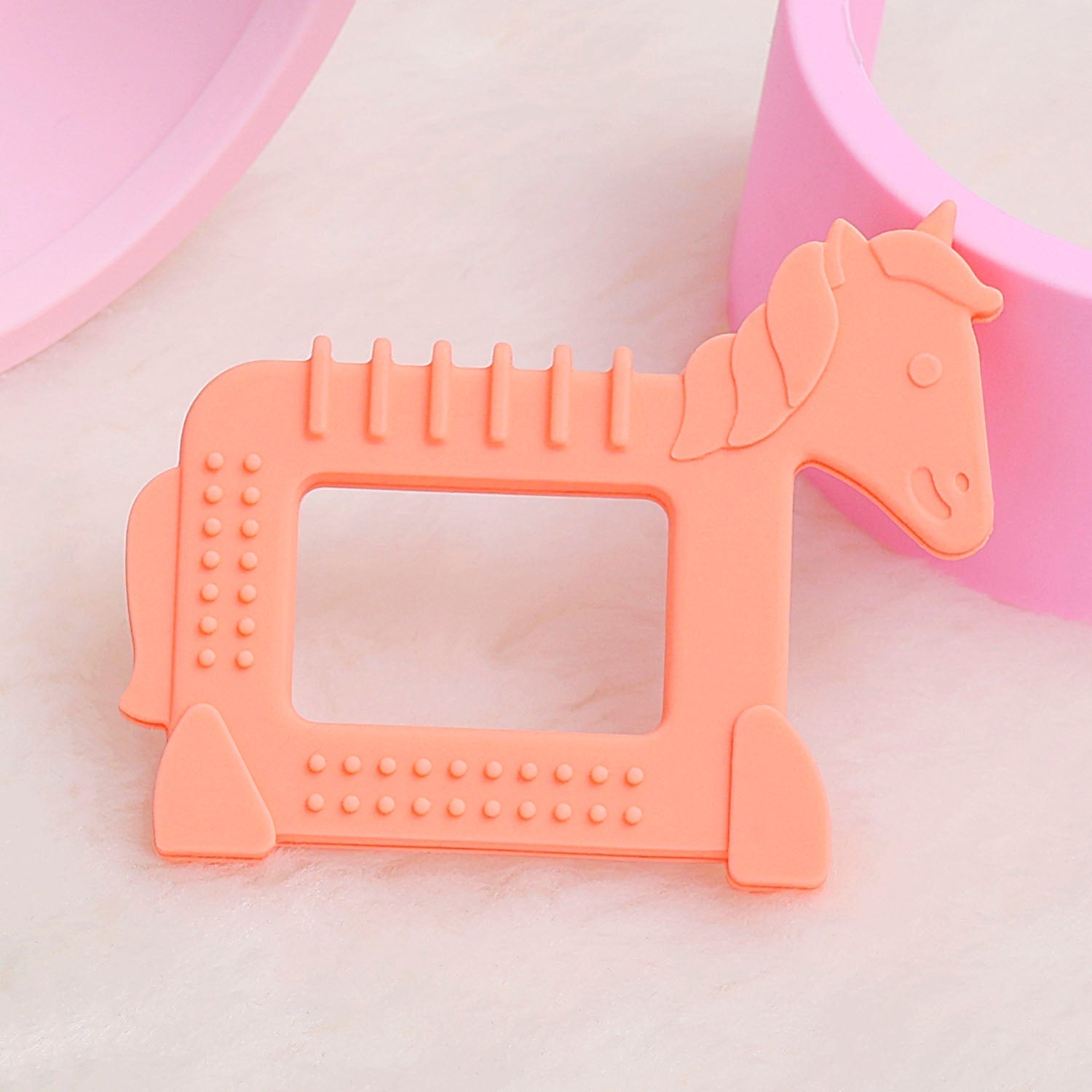 R for Rabbit Tiny Bites Safari 100% Silicone Orange Teether For Babies