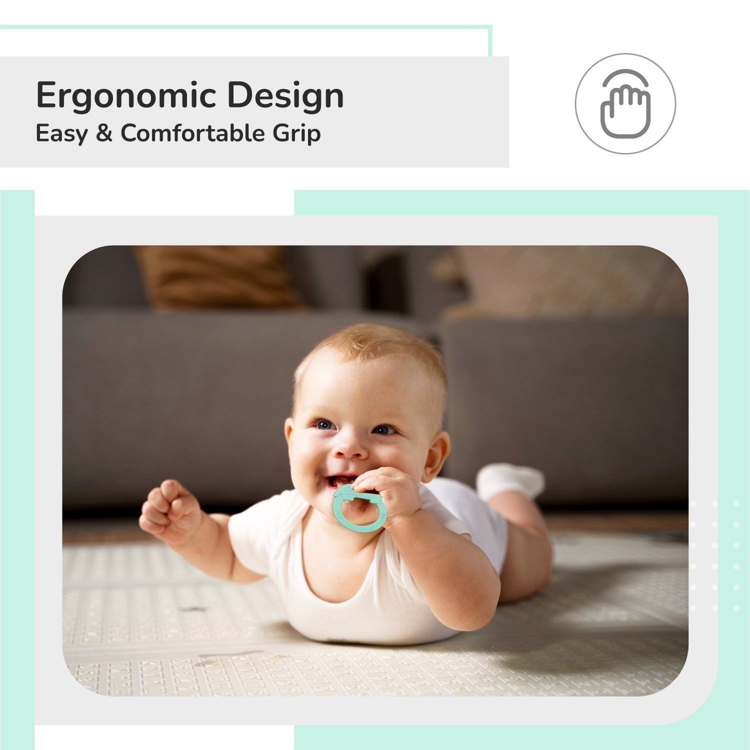 R For Rabbit Tiny Bites Zoobie Crocodile Silicone Teether For Babies