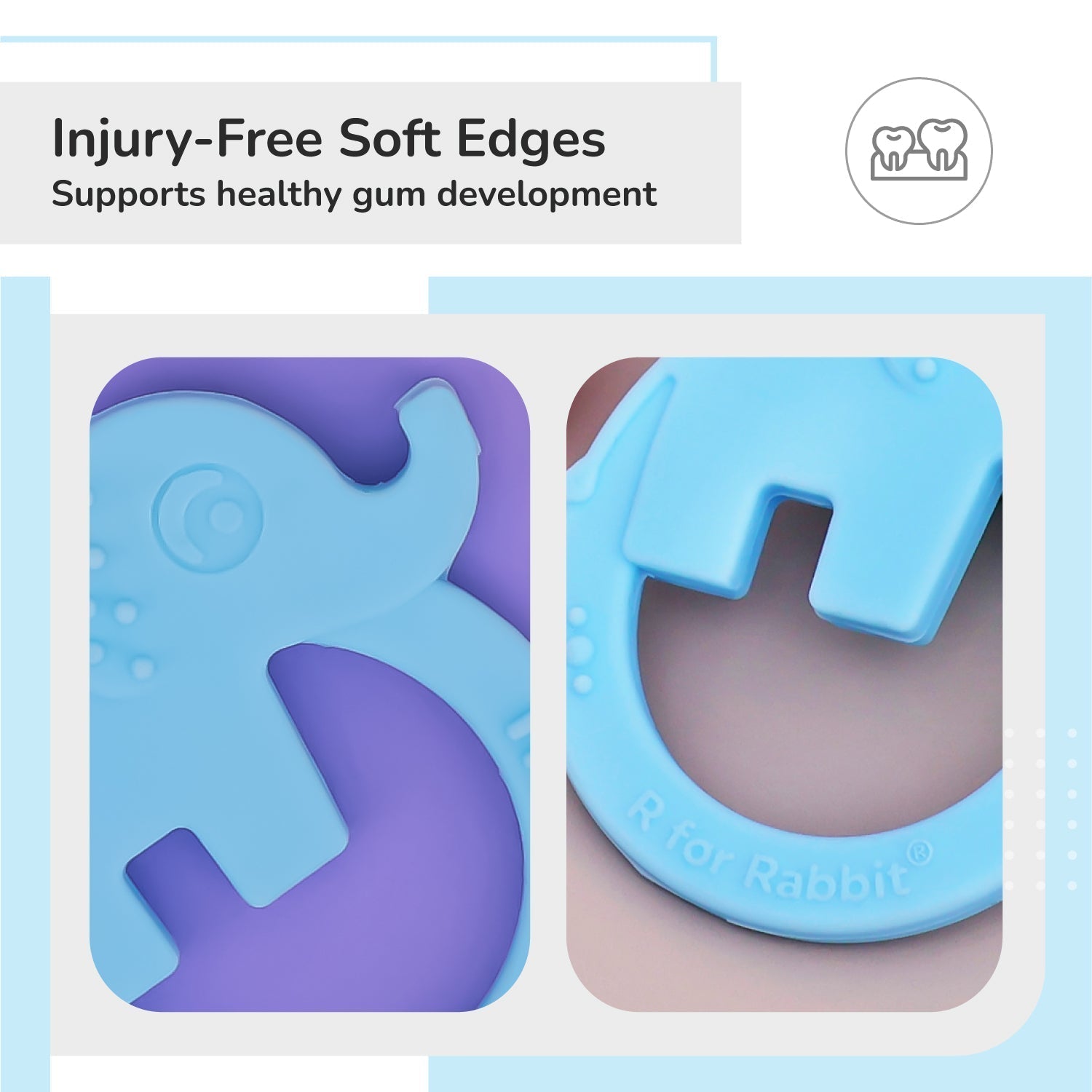 R For Rabbit Tiny Bites Zoobie Crocodile Silicone Teether For Babies