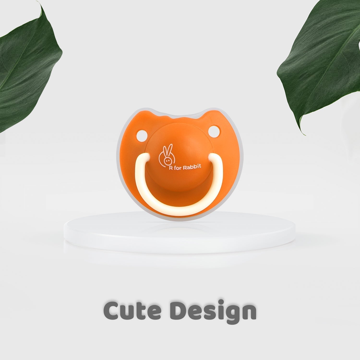 Tusky Orange Food-Grade Silicone Orthodontic Pacifier For Babies