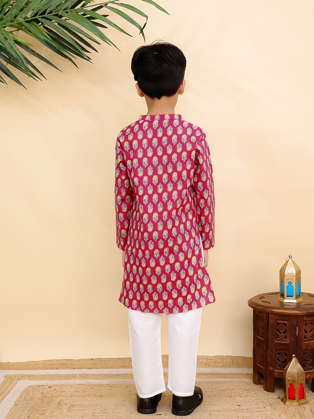 Raj Magan Multi Printed Cotton Boys Kurta Pajama Set