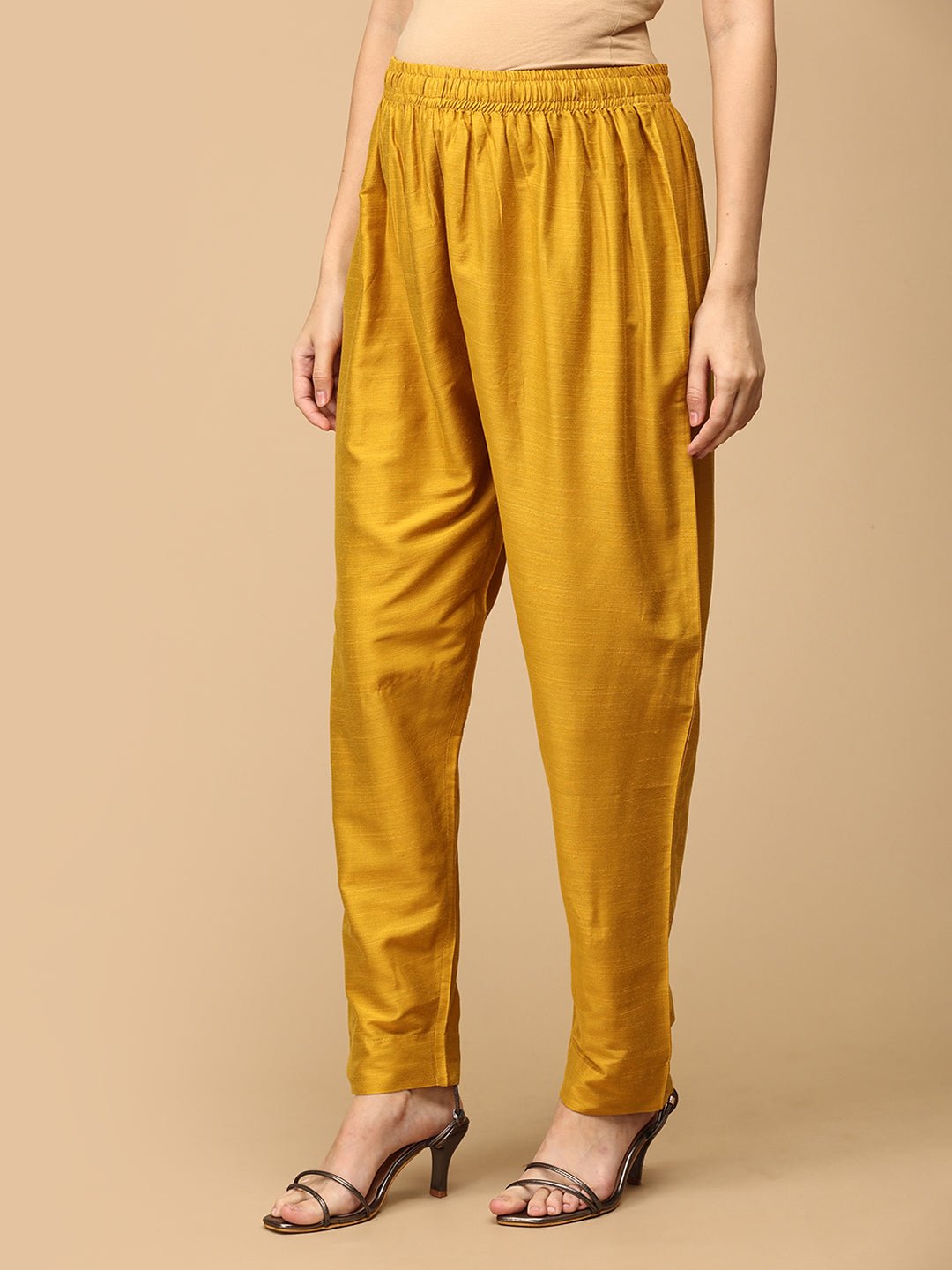 Rang-e-Kesar Maternity and Nursing Silk Kurta Set Yellow