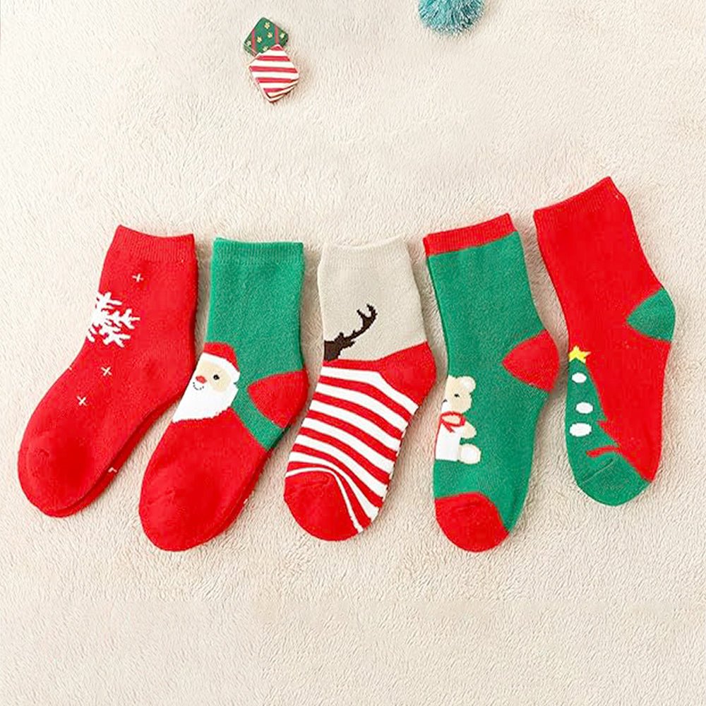 Little Surprise Box Red Green Christmas Ankle Socks Set