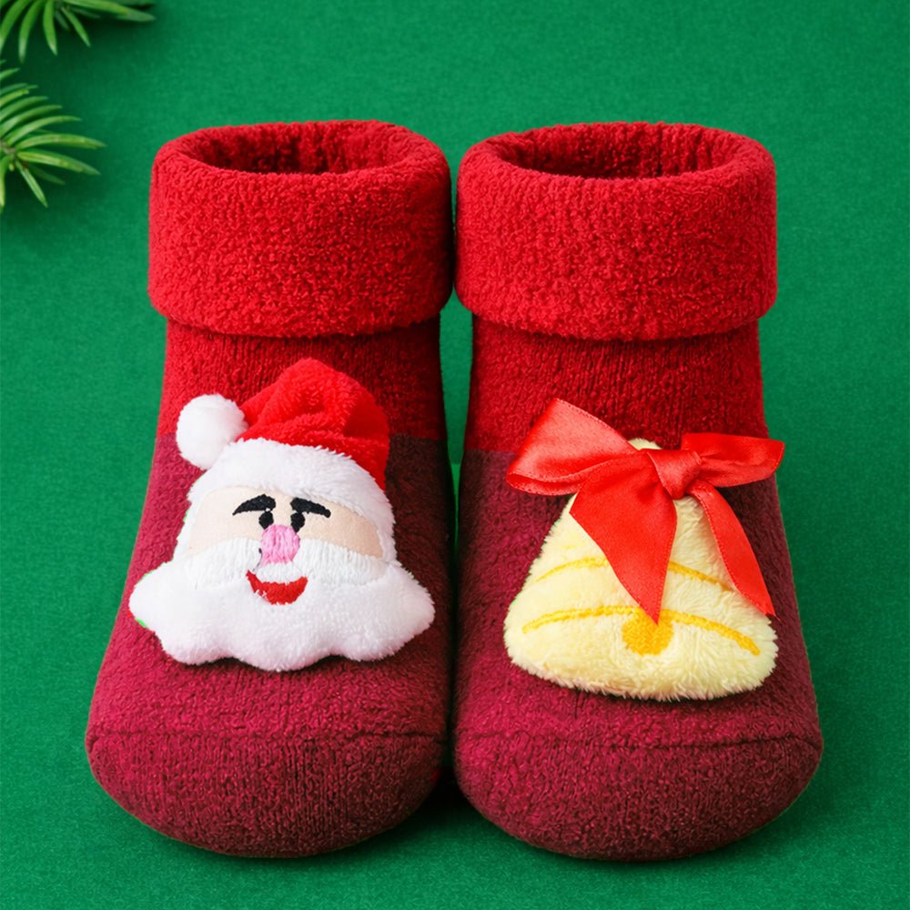 Little Surprise Box Red Santa Bell Christmas Themed Socks