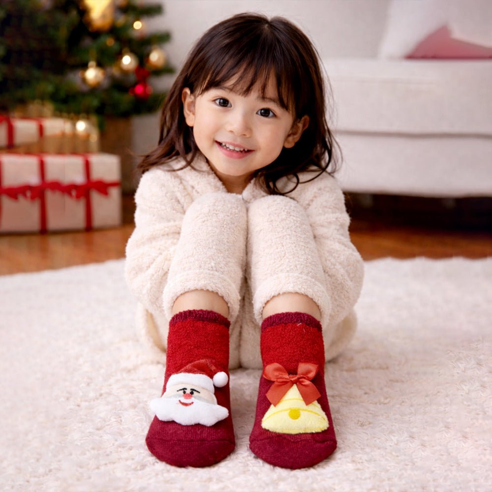 Little Surprise Box Red Santa Bell Christmas Themed Socks